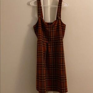 Plaid Jumper/bibbed Dress